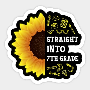 Straight into Seventh grade Back To School Sunflower Sticker